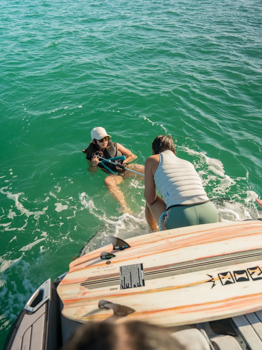 One-on-one wakesurf coaching from the Wakehouse Miami boat
